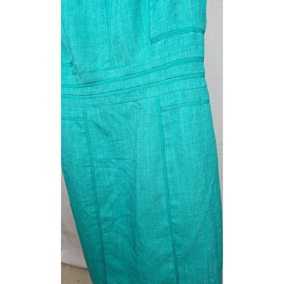 Ellen Tracy Blue-Green Sheath Dress – Size 8 (Early–Mid 2000s) - Sleeveless - Picture 4 of 14